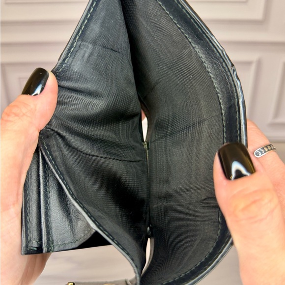 Gucci Sylvie Compact Trifold Wallet Black Leather | Sherry Line - Picture 8 of 8